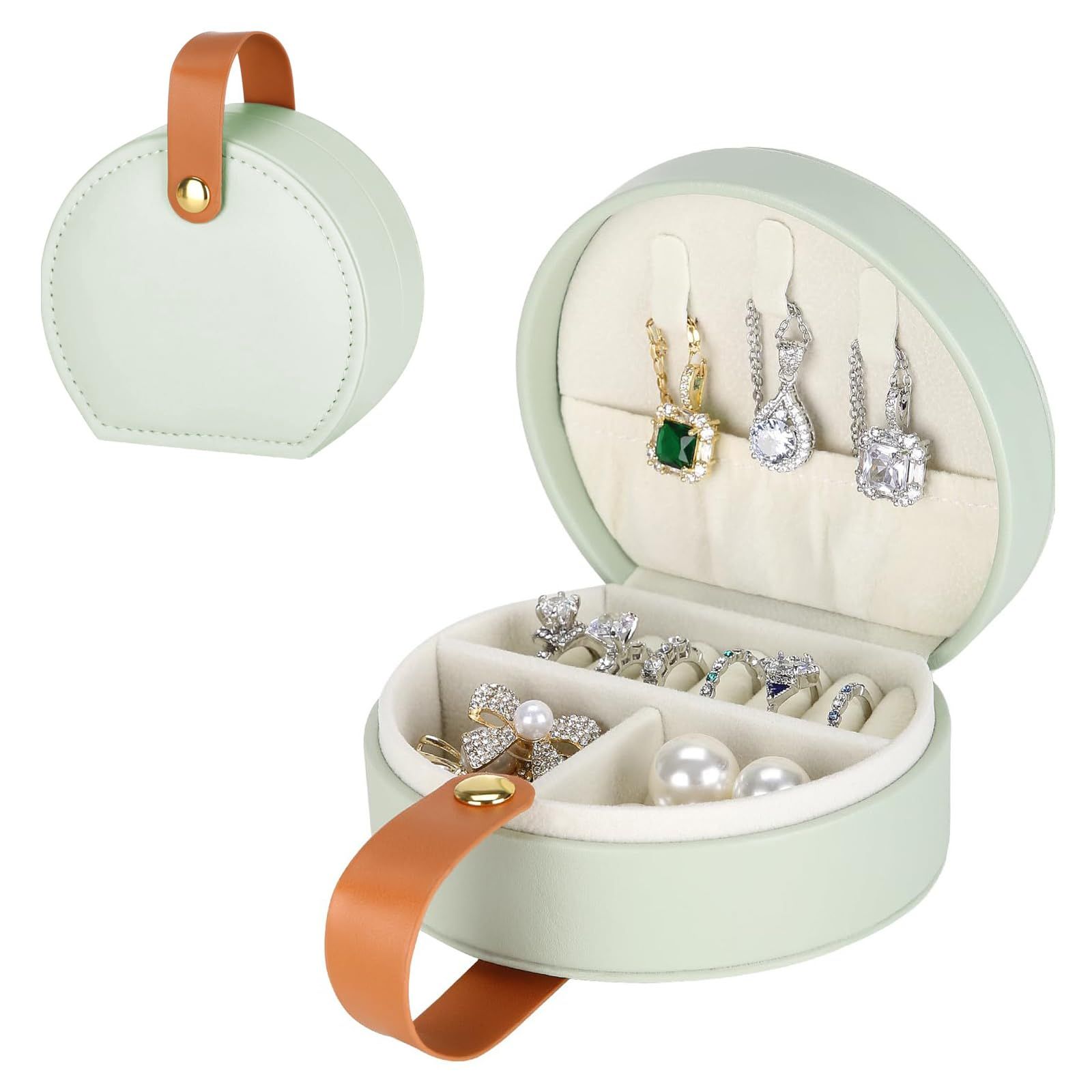 数量限定 (緑) 旅行に適したポータブルジュエリーボックス デート