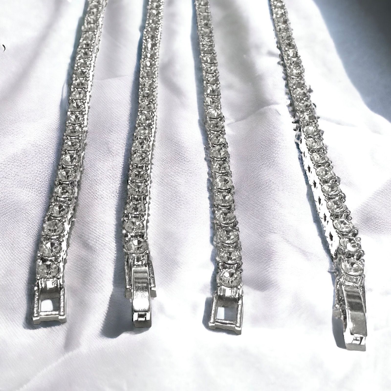 送料無料 テニスネックレス 60cm 50cm 45cm 幅4mm テニスチェーン 