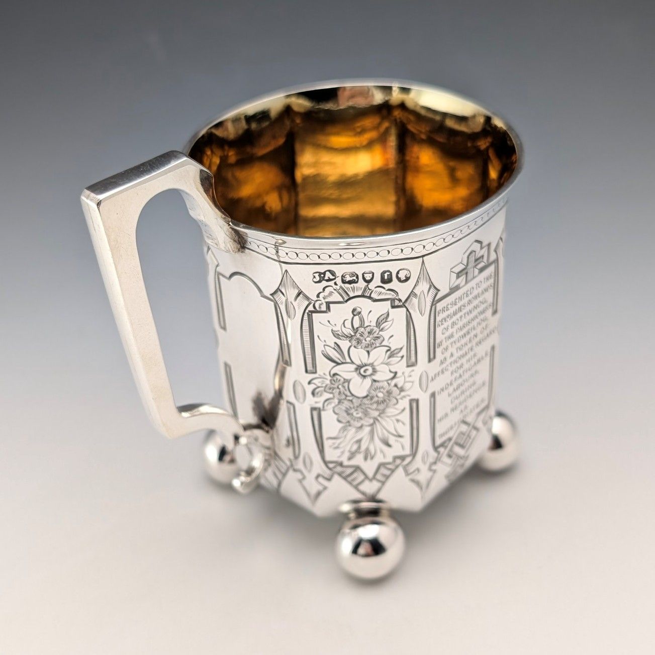 1858年 英国アンティーク 純銀製 マグカップ 148g Joseph Angell II