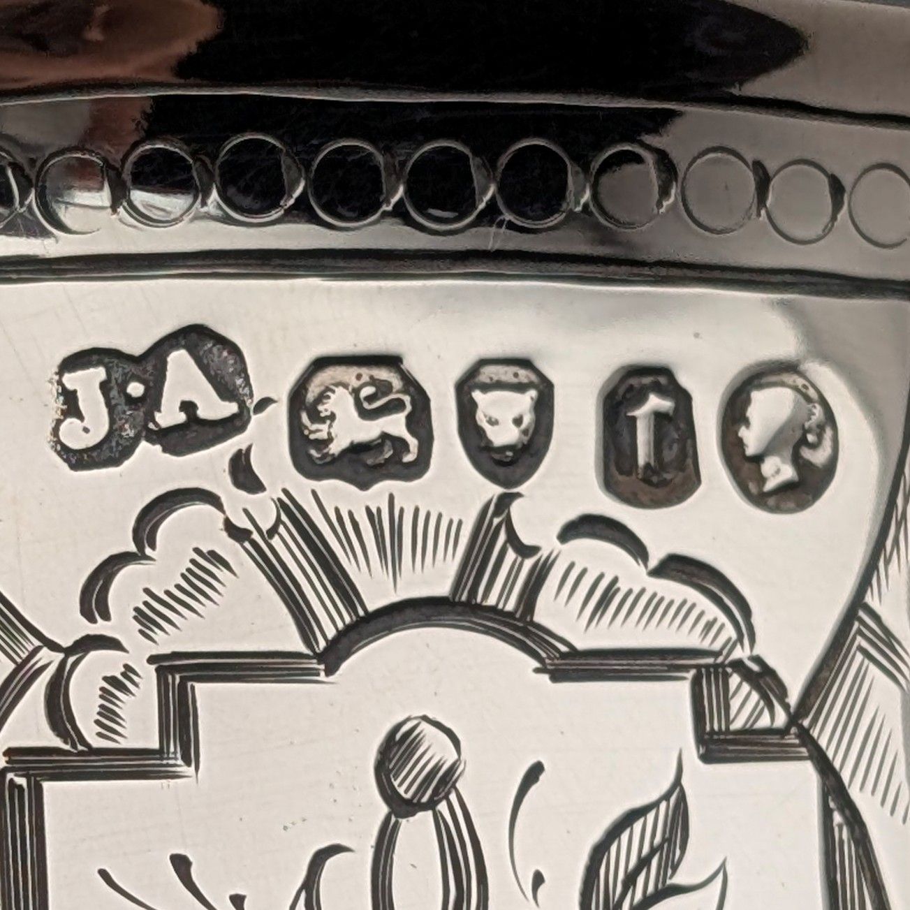 1858年 英国アンティーク 純銀製 マグカップ 148g Joseph Angell II