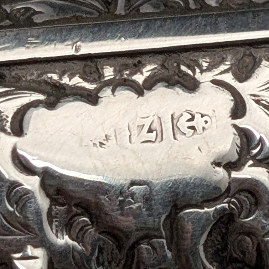 1899年 英国アンティーク 純銀装飾 L字ホーンハンドル ステッキ 杖