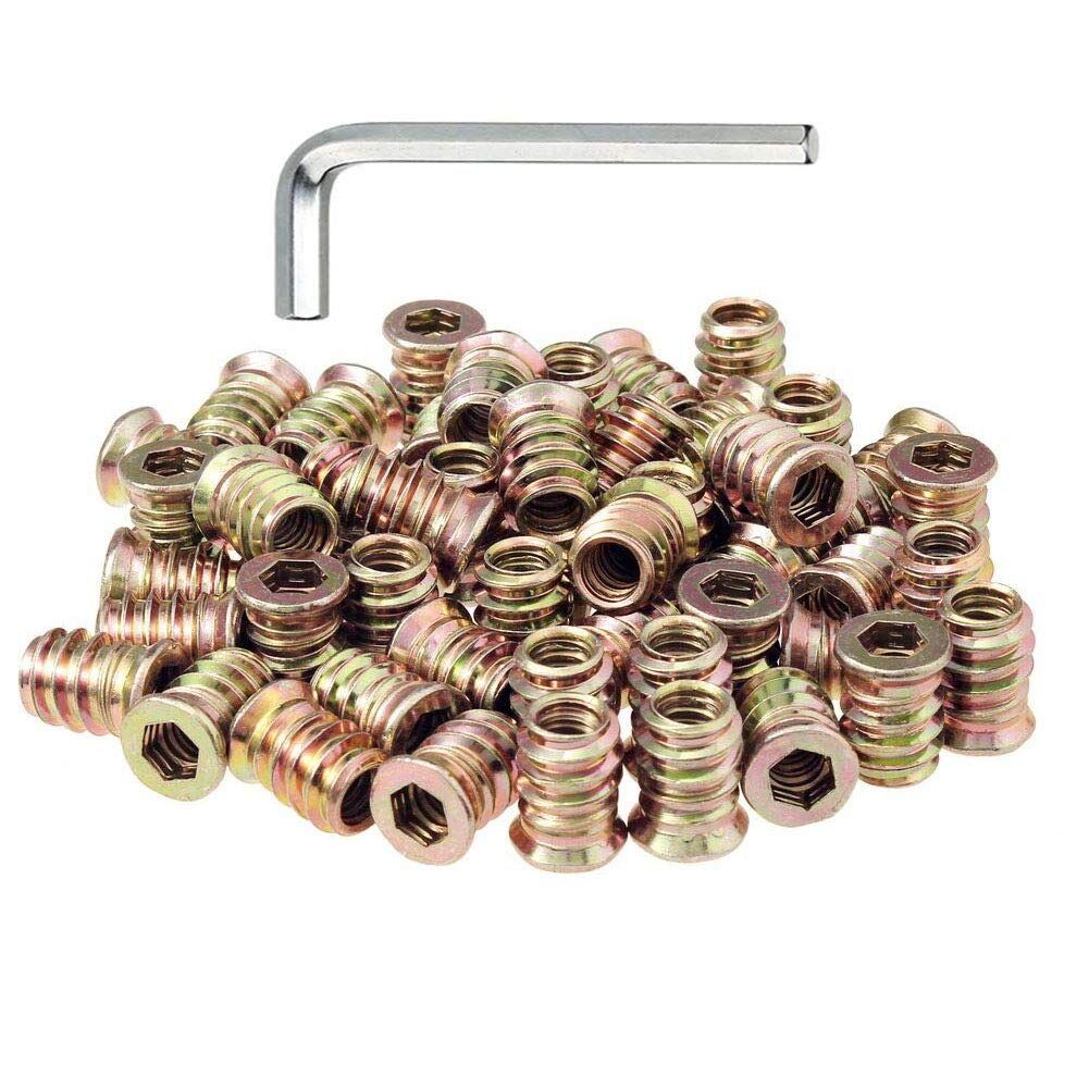 Sprite Science 50個 1/4-20 ねじ込みインサート 木製 Nutsert 家具用 ねじ込みナット 長さ15mm 六角ドライブ [1/4-20 x 15mm]