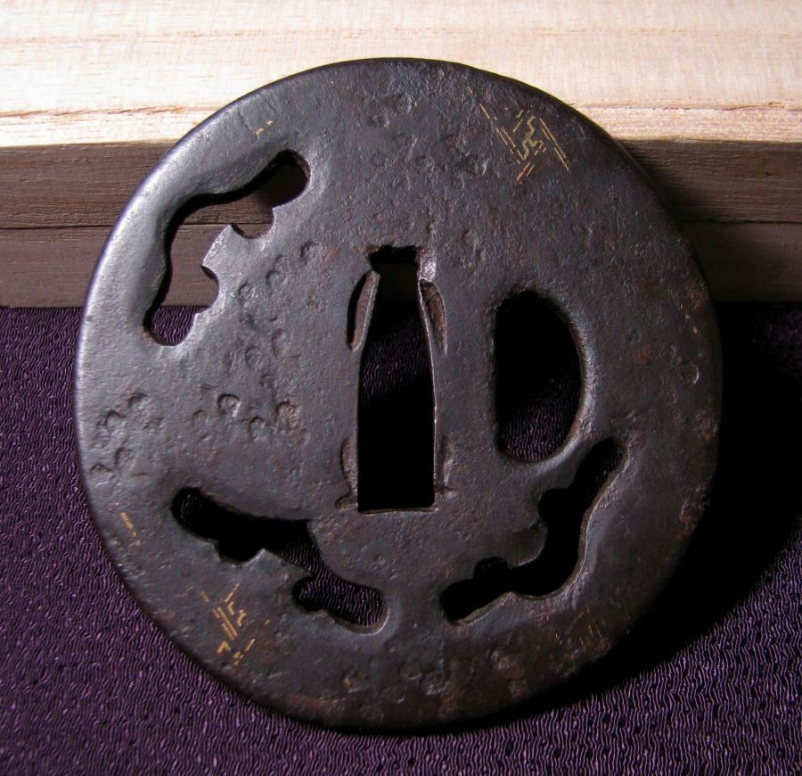 時代武具 鉄地透かし鍔 [銘：正阿弥重信] 江戸時代/鐔/26b055 - メルカリ