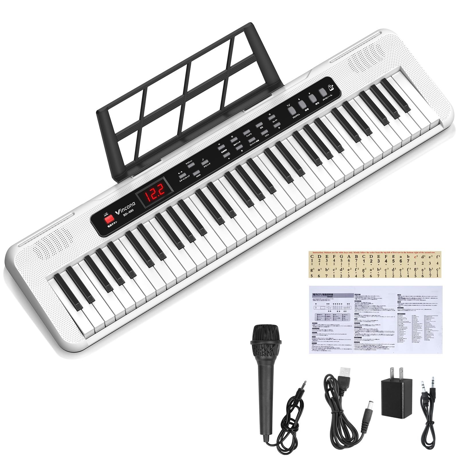 電子ピアノ 電子キーボード 61鍵盤 キーボード ピアノ 60デモ曲 200