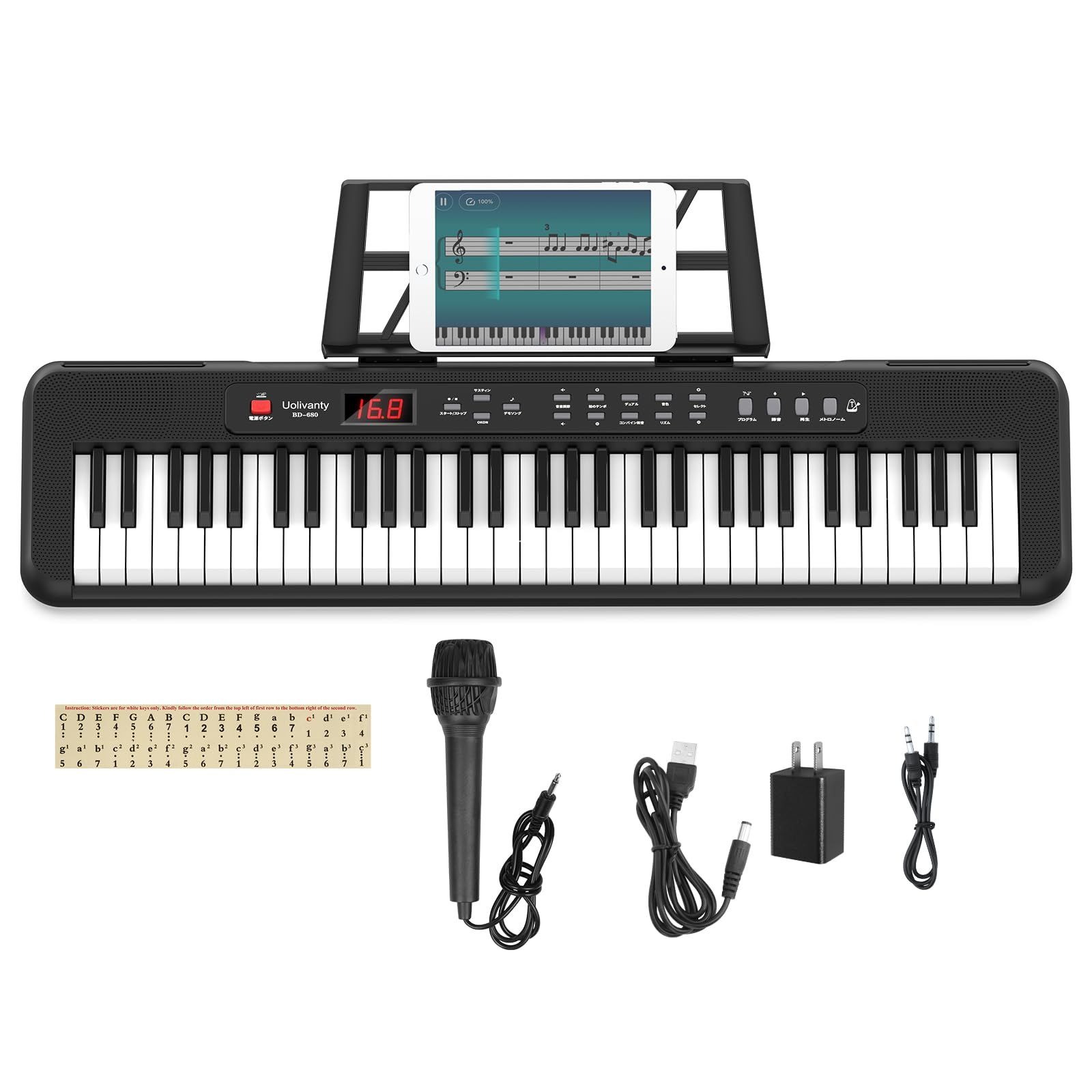電子ピアノ 61鍵盤 電子キーボード キーボード ピアノ 60デモ曲 200