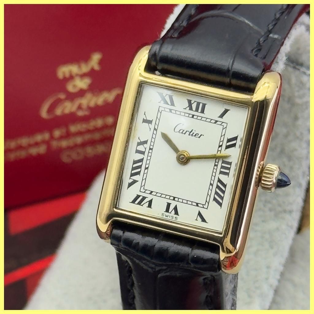 貴重 外装新品仕様 カルティエ プレマストタンクSM 手巻 腕時計 稼働