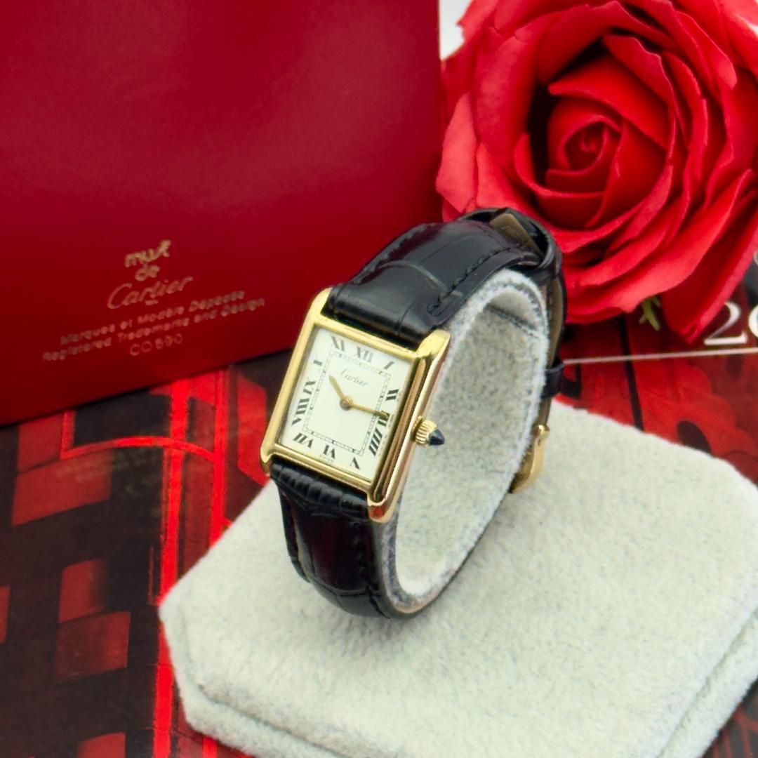 貴重 外装新品仕様 カルティエ プレマストタンクSM 手巻 腕時計 稼働