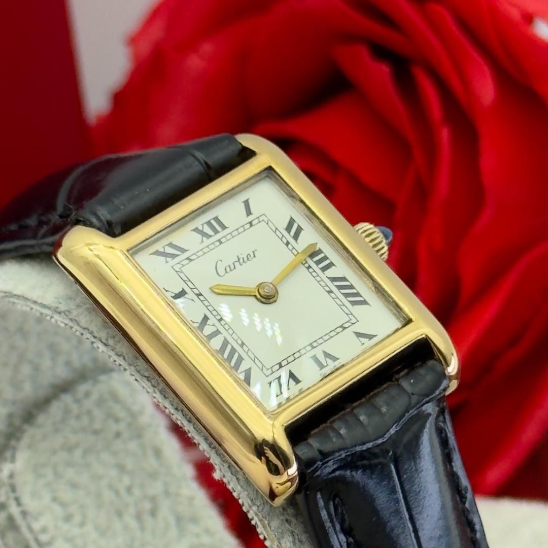 貴重 外装新品仕様 カルティエ プレマストタンクSM 手巻 腕時計 稼働