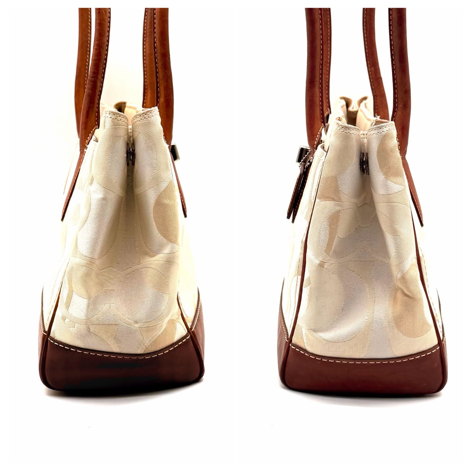 COACH y2k big signature tote bag turn lock コーチ ビッグ