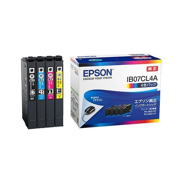 まとめ) 〔純正品〕 EPSON(エプソン) IB07CL4A インクパック 4色