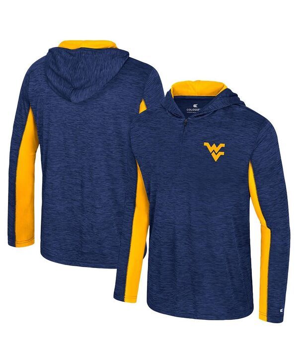 コロシアム メンズ アウター パーカー・スウェット パーカー Colosseum Mens Navy West Virginia Mountaineers Always Sunny QuarterZip Hoodie Navy ネイビー