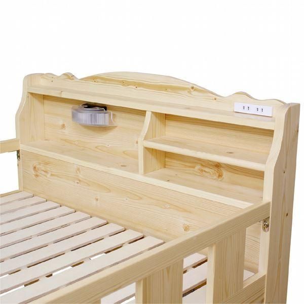  すのこベッド 寝具 幅102cm 木製 宮付き 2口コンセント 照明付き ミドルベッド ベッドフレーム ベッドルーム 寝室 子供部屋 ペット可ソファ 2人掛け 3人掛けソファ ソファ ソファベッド