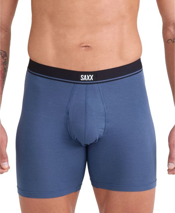 サックス メンズ アンダーウェア ボクサーパンツ コットン ロゴ SAXX Mens 3pk Essential Cotton Logo Boxer Briefs Tradewindsindigomaroon インディゴ