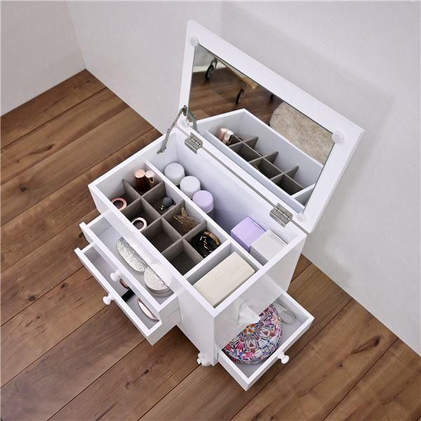 メイクボックス コスメボックス 約幅40cm ロータイプ ホワイト