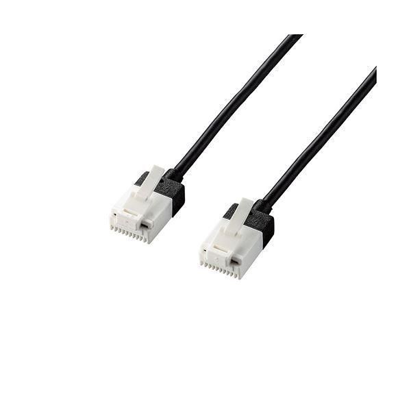(まとめ) エレコム LANケーブル/CAT6A/スーパースリム/爪折れ防止/10m/ブラック LD-GPASST/BK100 〔×2セット〕