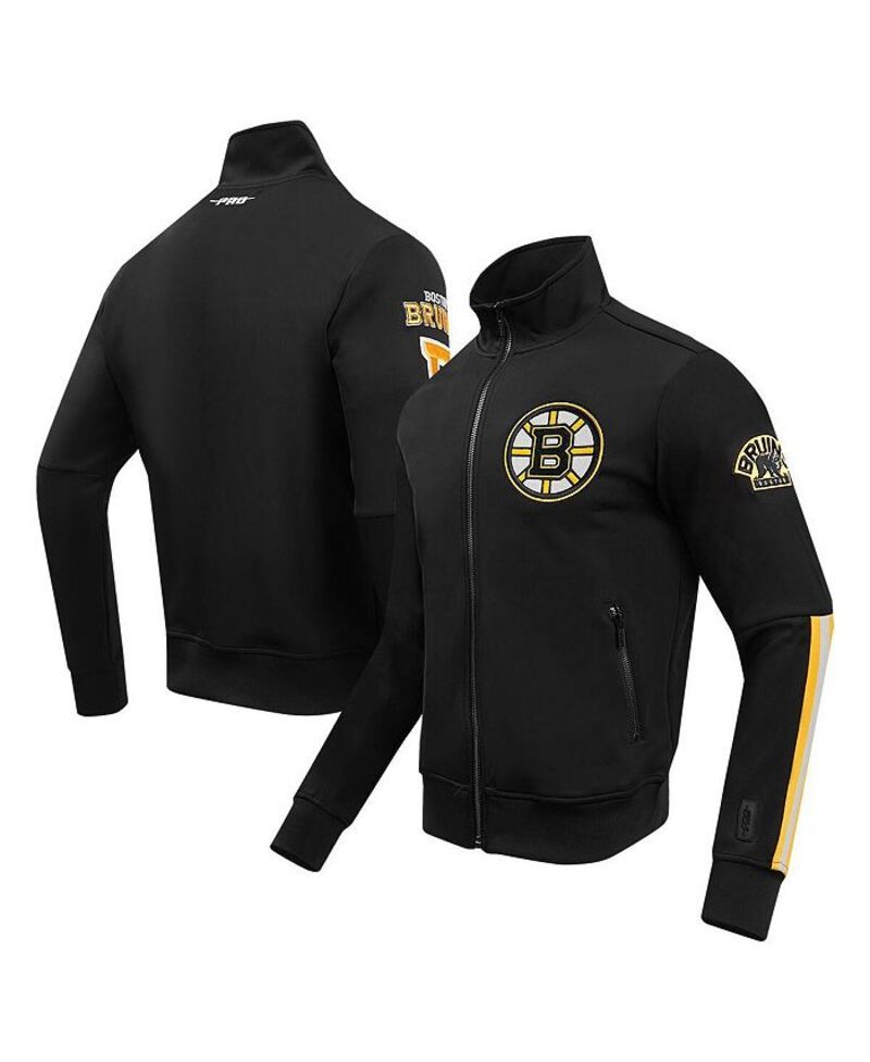 プロスタンダード メンズ アウター ジャケット・ブルゾン ジャケット Pro Standard Mens Black Boston Bruins Classic Chenille FullZip Track Jacket Black ブラック