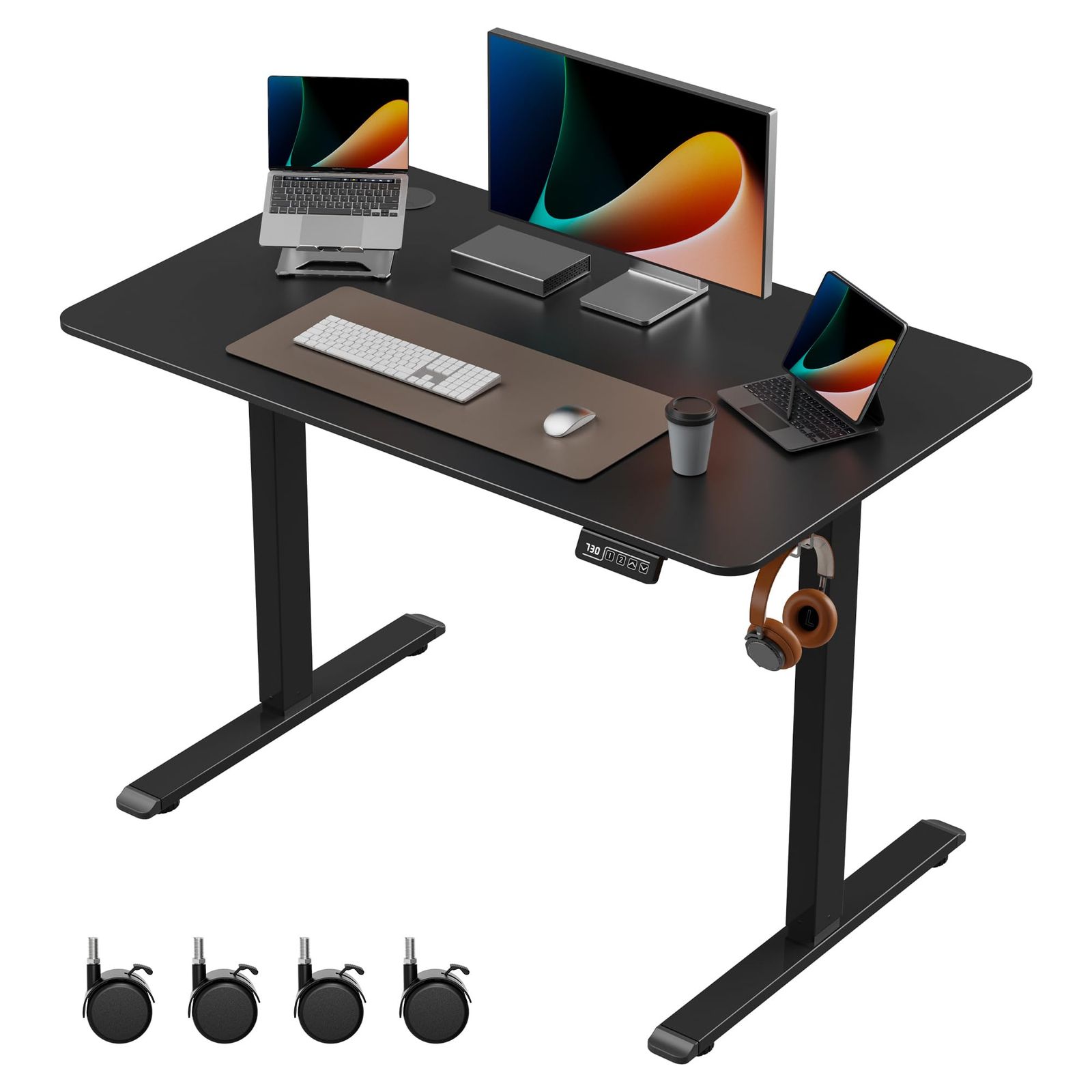 Alebert(アレベルト) 昇降デスク 電動 昇降式デスク 幅100*奥行60*高73