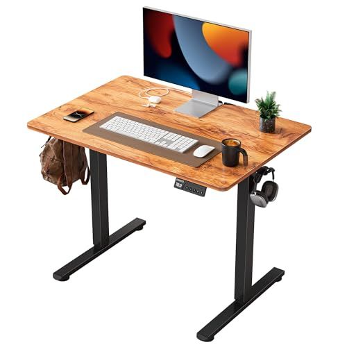 YIHAYO 昇降デスク 一枚板 高さ70-115cm 幅80cm 奥行き60cm 電動