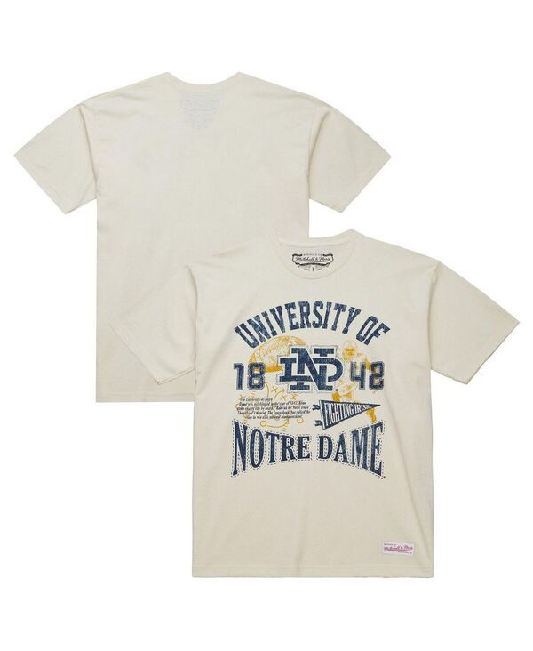 ミッチェルネス メンズ トップス Tシャツ Mitchell Ness Mens Cream Notre Dame Fighting Irisheritage Scholar TShirt Cream クリーム