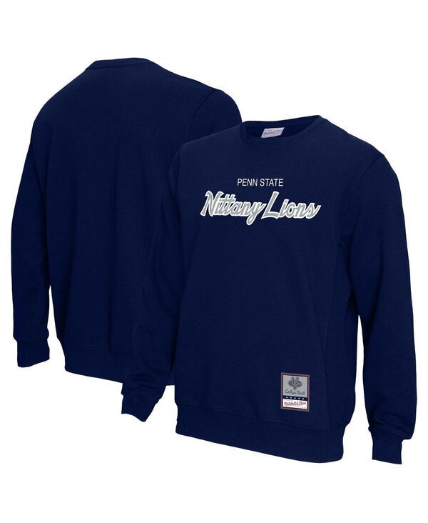 ミッチェルネス メンズ アウター パーカー・スウェット シャツ Mitchell Ness Mens Navy Penn State Nittany Lions Elite Script Pullover Sweatshirt Navy ネイビー