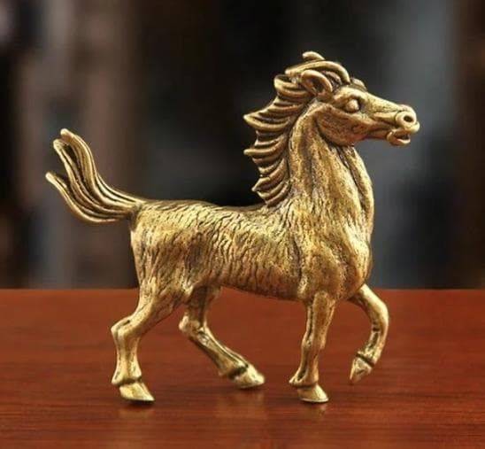 置物オブジェ】馬 真鍮製 開運 金運 風水 アンティーク アジアン雑貨