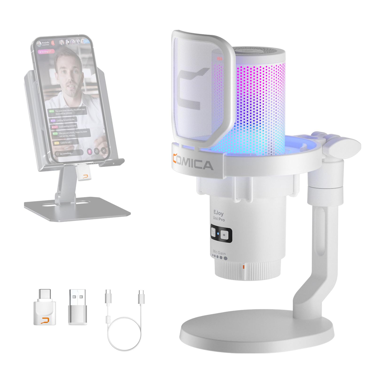 COMICA 革新登場】ワイヤレスUSBコンデンサーマイク ゲーミングマイク