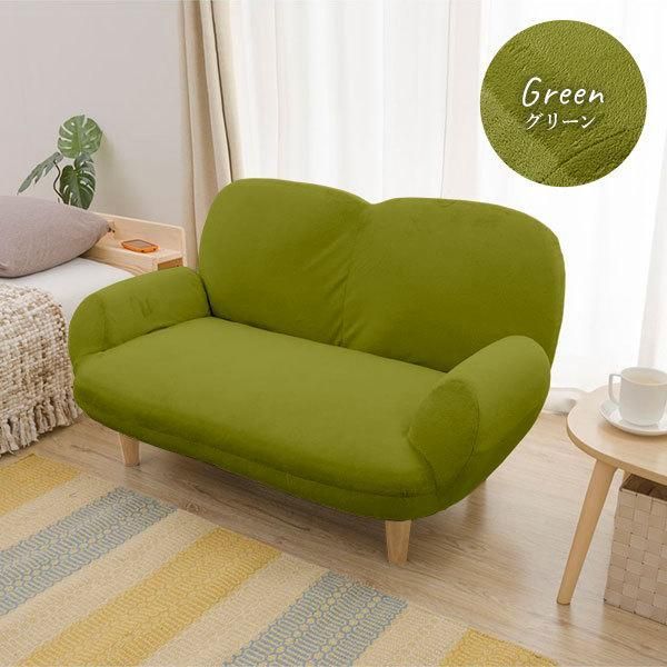 コンパクトソファー|ローソファー 〔グリーン