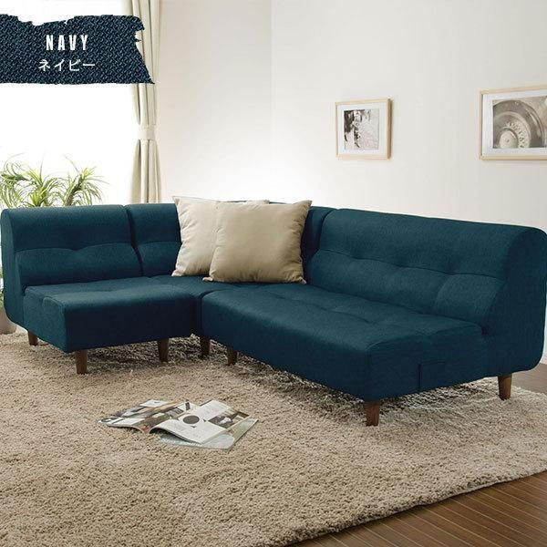 〔コーナーソファー グリーン