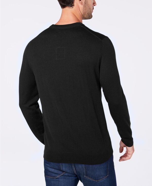 クラブルーム メンズ アウター ニット・セーター クルーネック ウール セーター Club Room Mens Solid Crew Neck Merino Wool Blend Sweater Deep Black ブラック