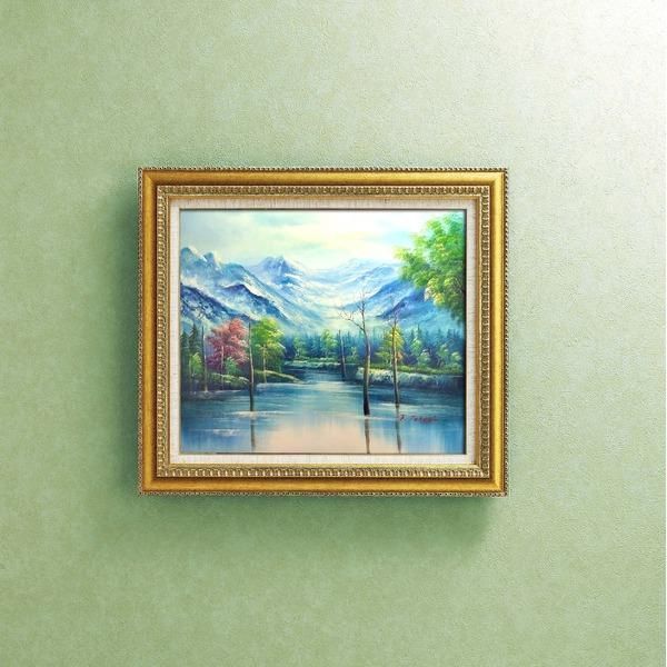 迫力ある大きい油絵 〕 油絵額 F10号サイズ 高木タケシ 「自然の調和