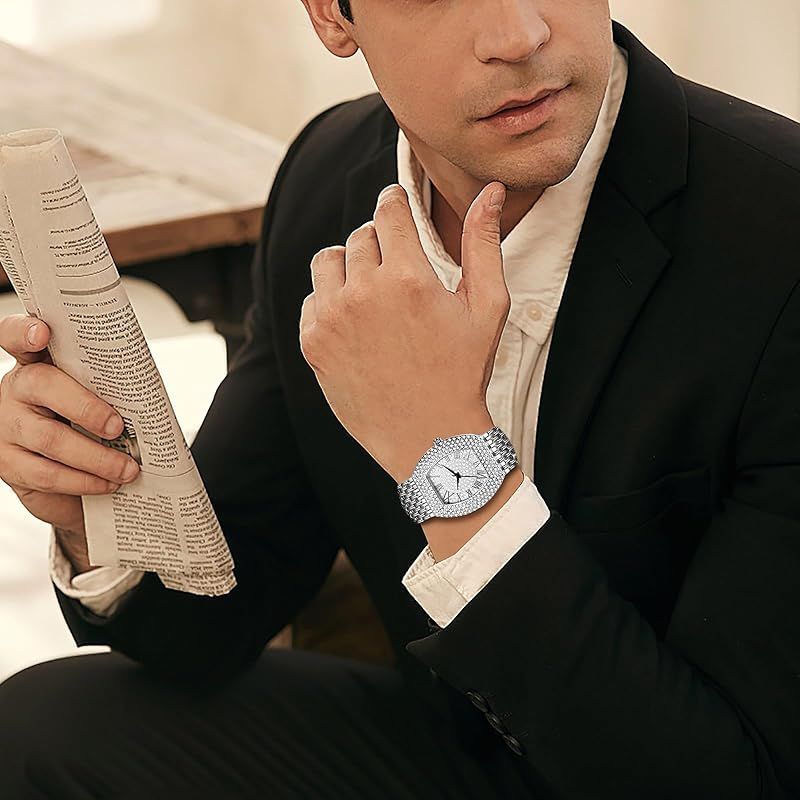 新品】 セイコー アナログ クォーツ時計: メンズ四角ウォッチ