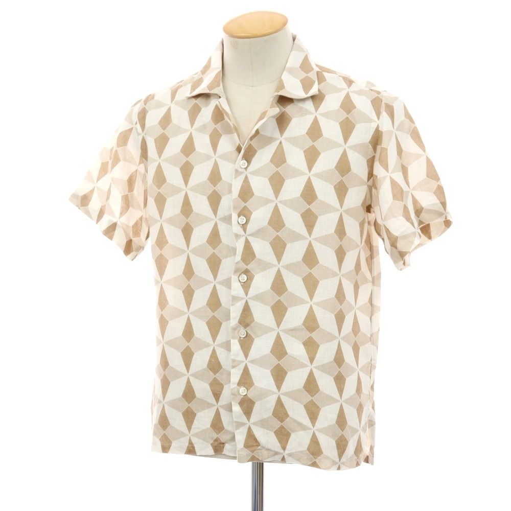 中古】マリオ ムスカリエッロ Mario Muscariello リネン 総柄 プリント