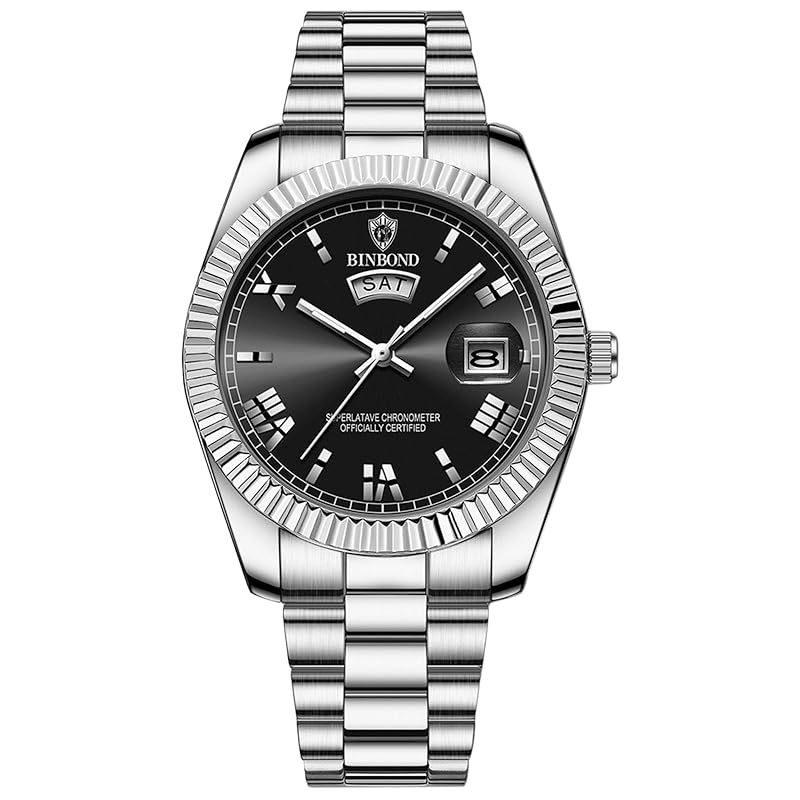 新品】 腕時計 メンズ シルバー アナログ 3ATM防水: カレンダー