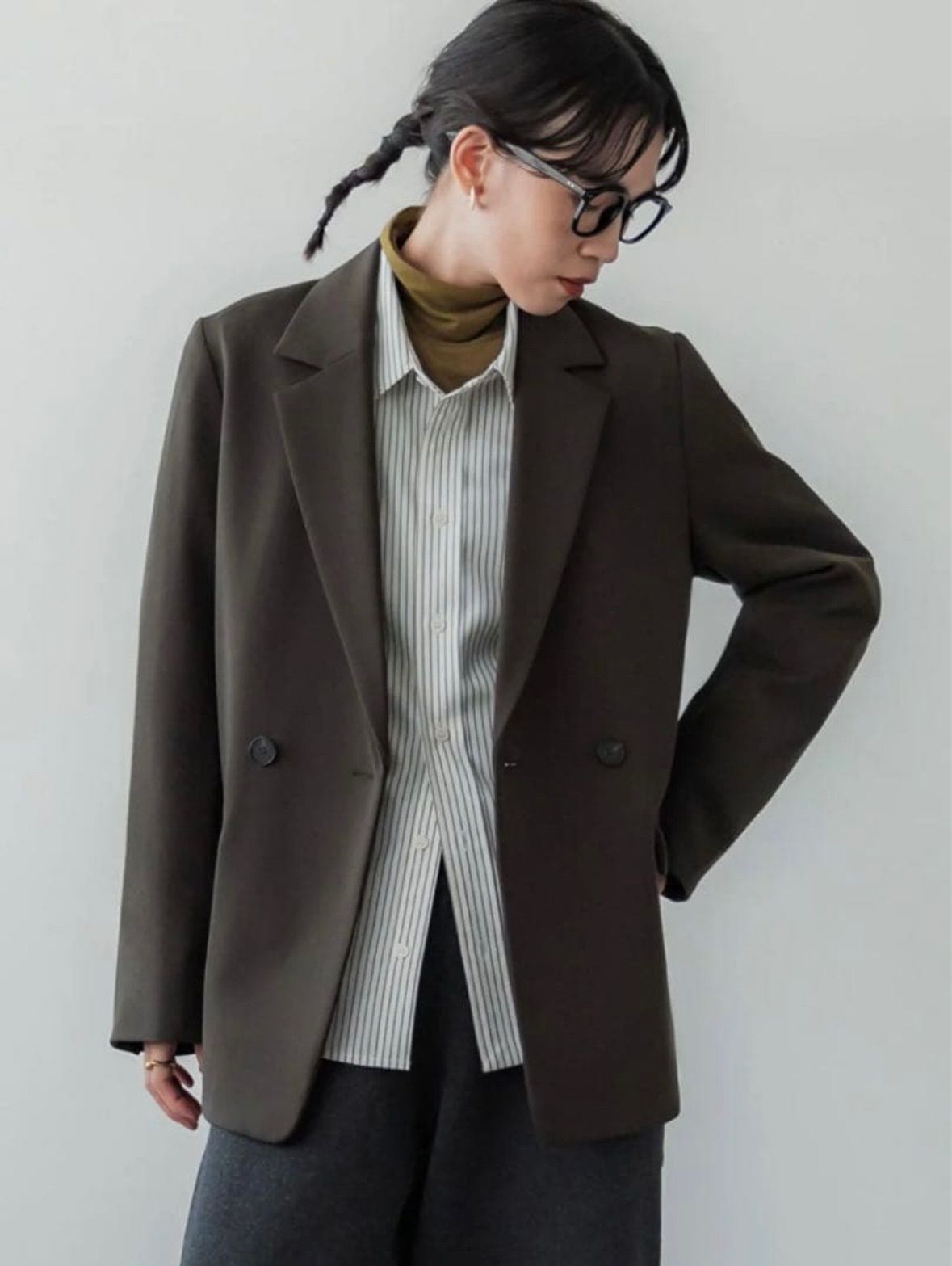 crewre ダブルテーラードジャケット オリーブブラウン サイズ2 24AW