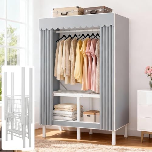 ワードローブ カバー付き 折りたたみ クローゼット 大容量 組み立て