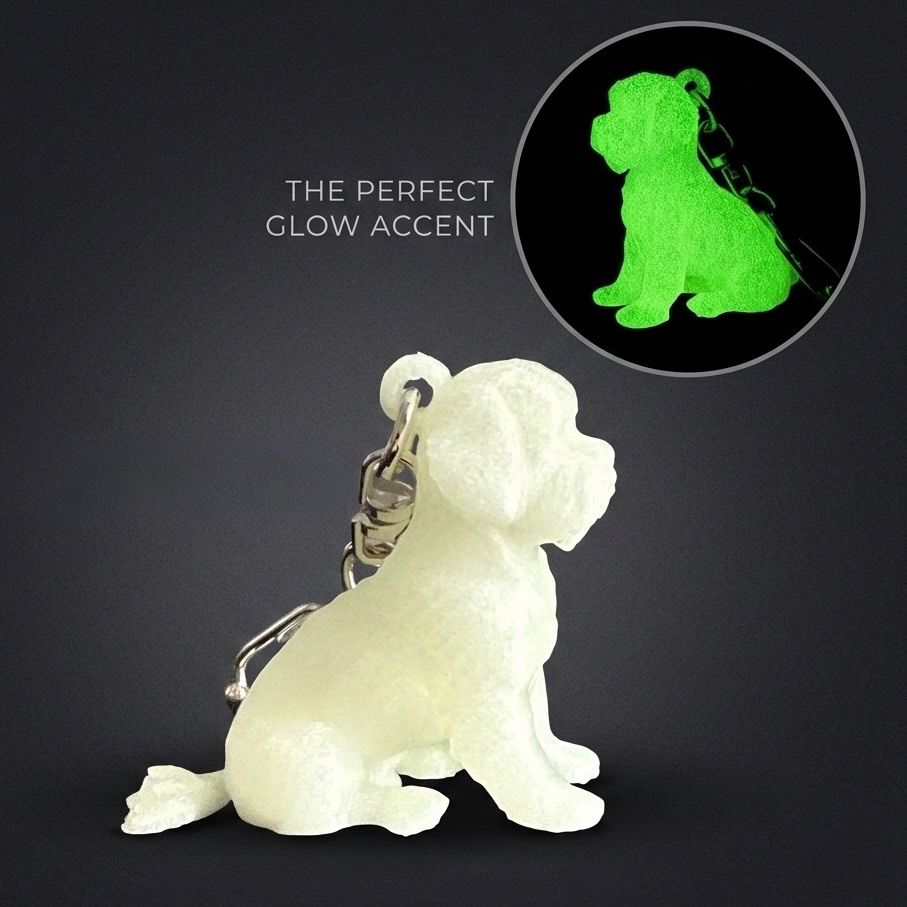 SALE中】シーズー mini3D蓄光（夜光）キーホルダー 半透明蓄光樹脂製