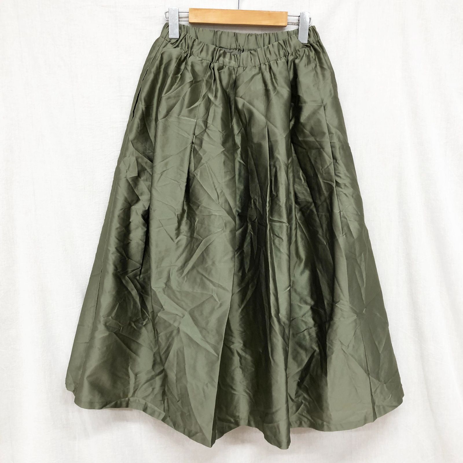 タグ付 IENA 20AW AIDAタフタギャザースカート ウエストゴム Aライン