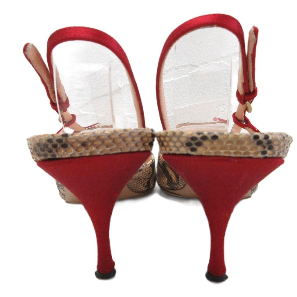 プラダ PRADA サンダル ミュール ハイヒール ピンヒール パイソン型