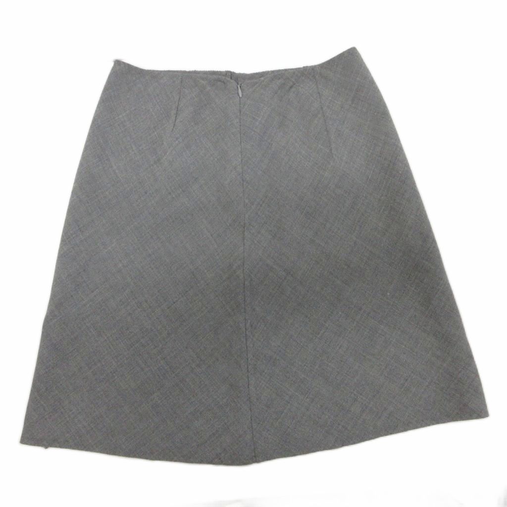 プラダ PRADA フレアスカート タイトスカート ひざ丈 ウール 40 グレー