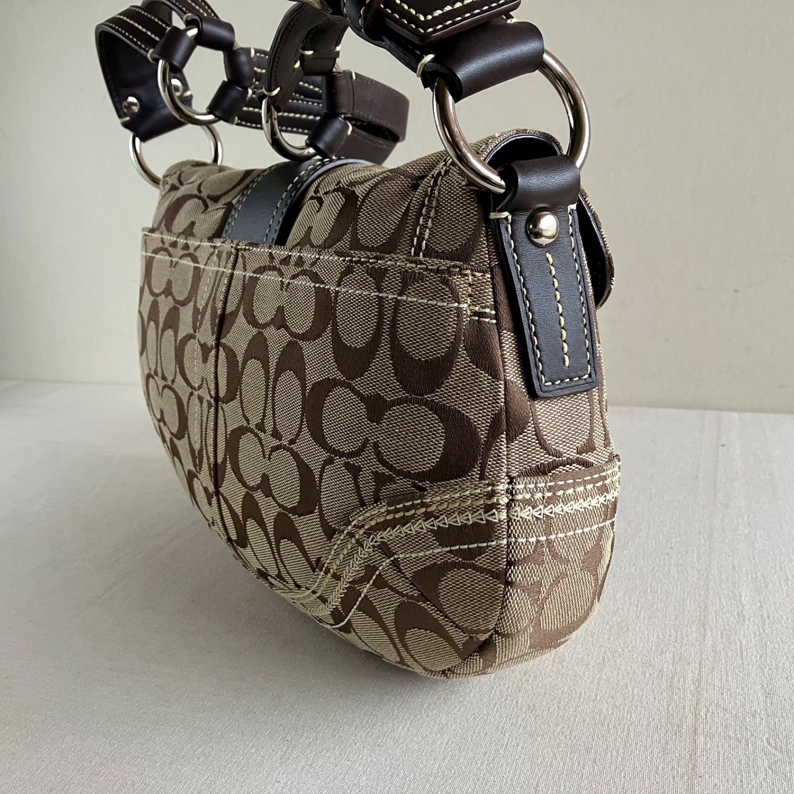 Coach Vintage Medium Soho Brown Signature C Canvas Shoulder Flap