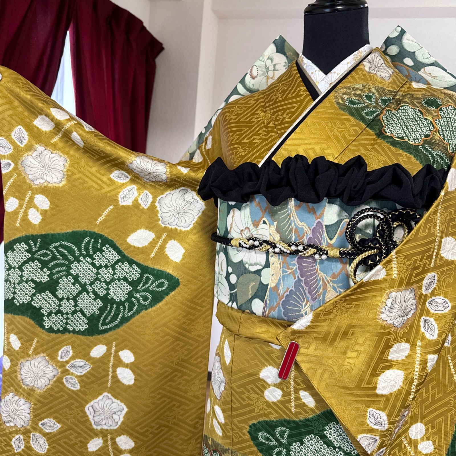 身丈 約162cm 裄丈 約67cm豪華振袖セット辻が花・金駒刺繍・絞り