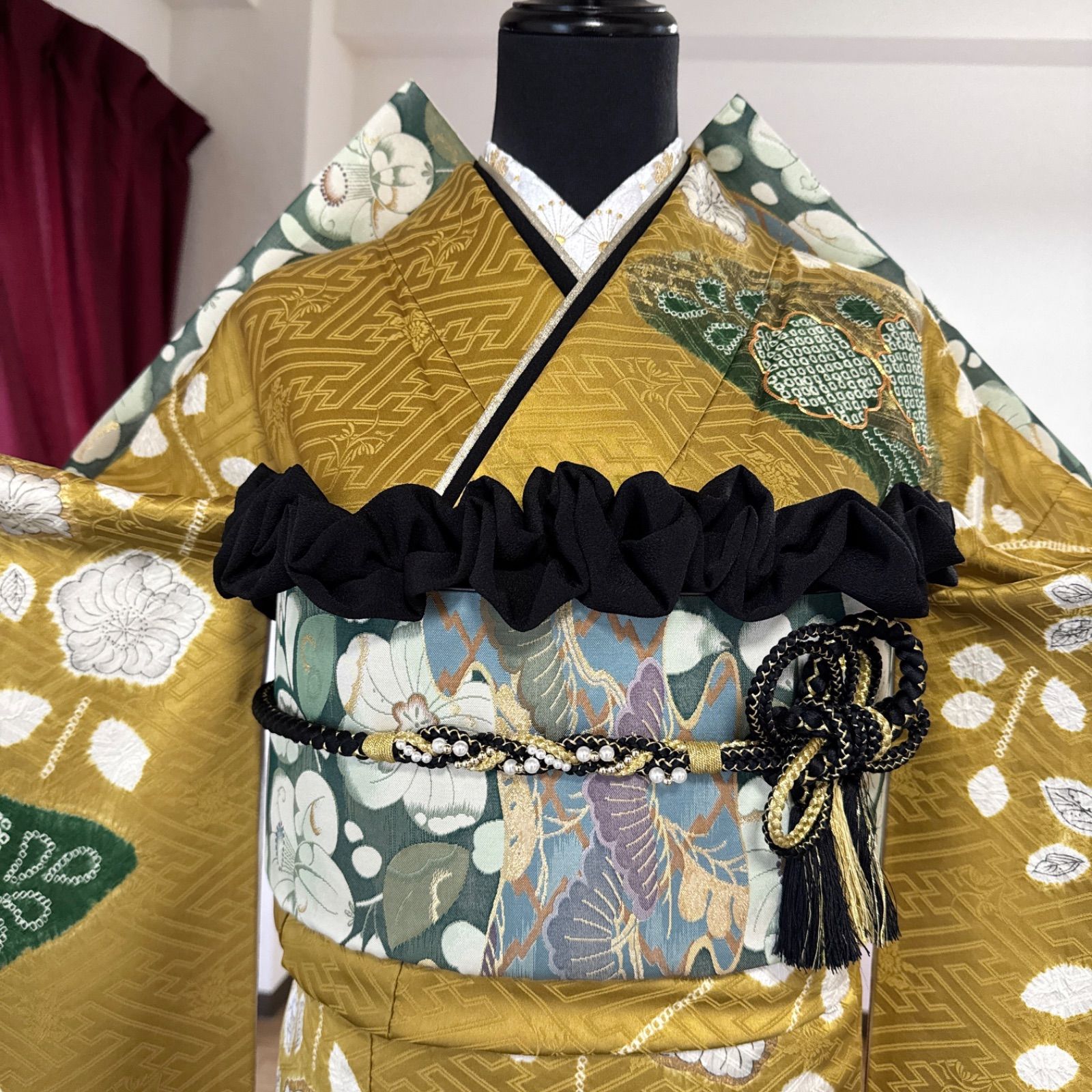 身丈 約162cm 裄丈 約67cm豪華振袖セット辻が花・金駒刺繍・絞り