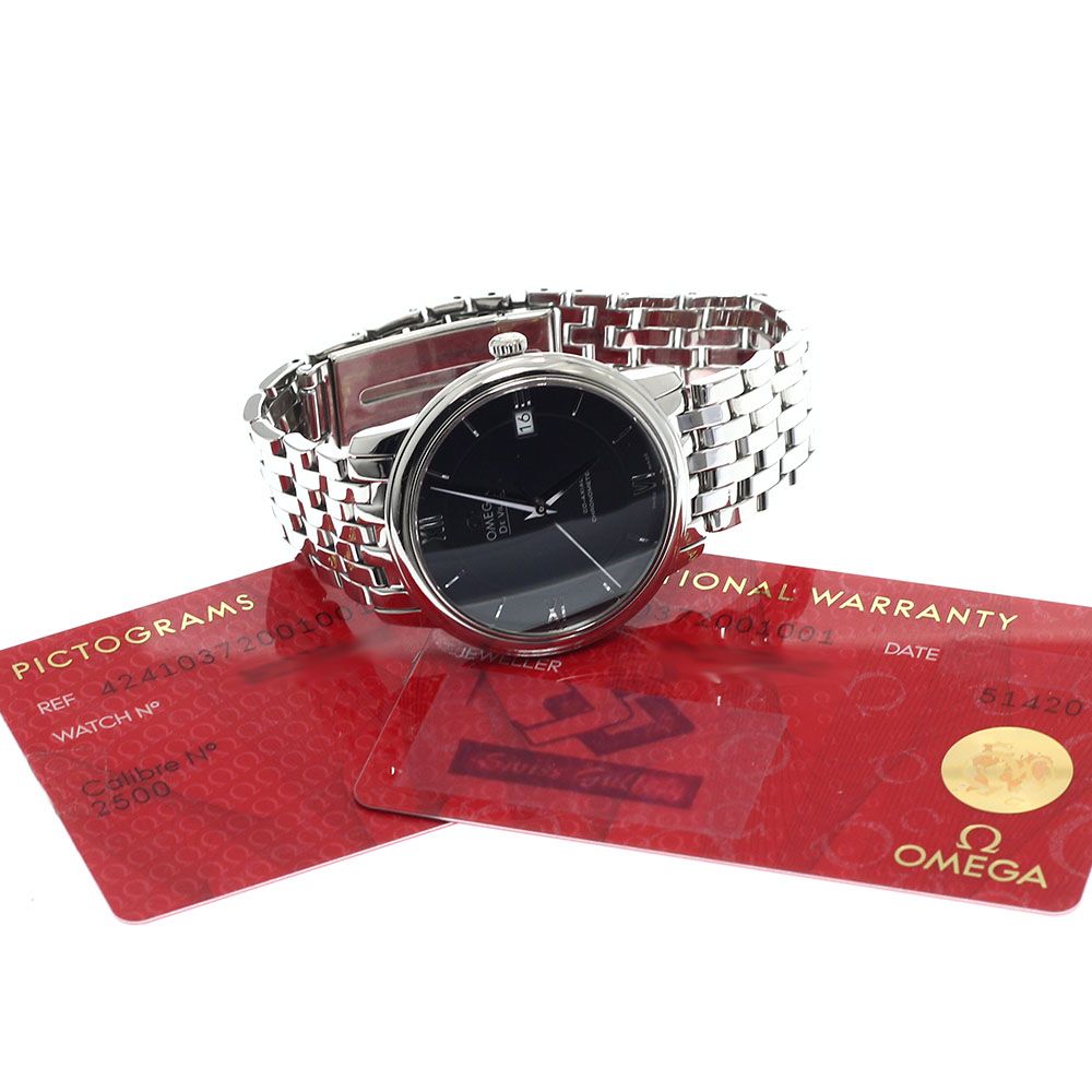  オメガ OMEGA 424.10.37.20.01.001 デビル プレステージ コーアクシャル 自動巻き メンズ 保証書付き_944494 ハイネック 自動巻き時計 腕時計(アナログ)