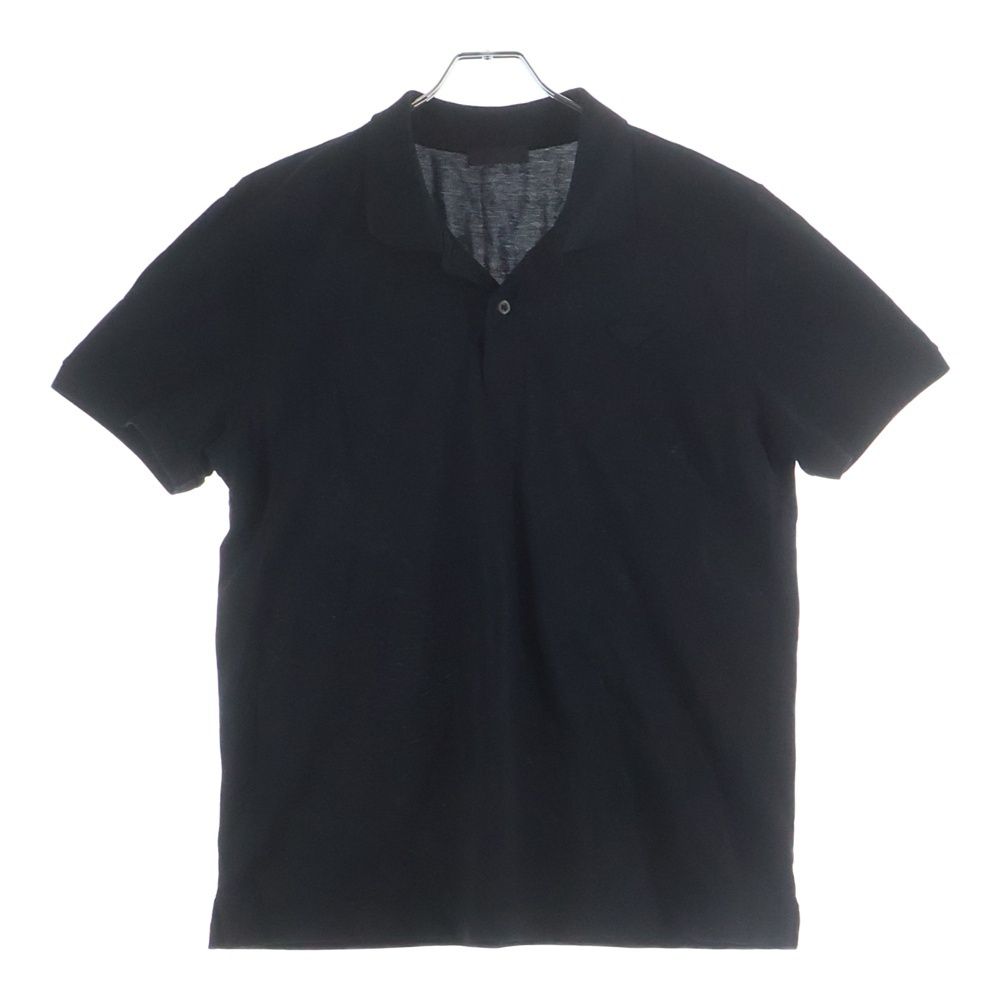 PRADA (プラダ) 三角ロゴワッペン 半袖ポロシャツ ブラック UJN077