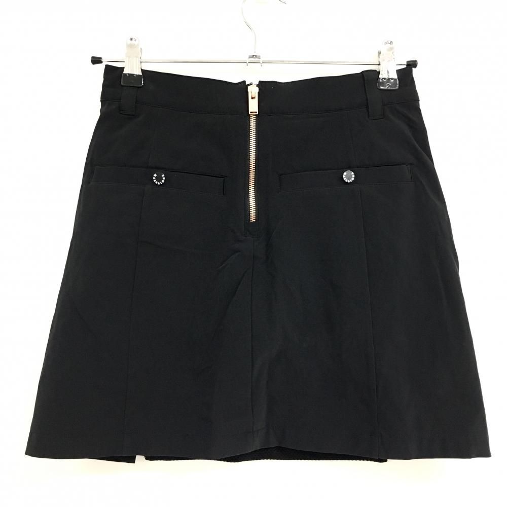 【美品】マークアンドロナ ストレッチスカート 黒 内側インナーパンツ レディース 36(S) ゴルフウェア MARK＆LONA