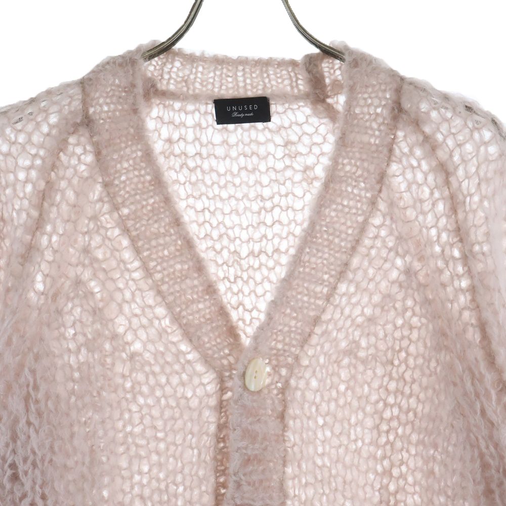 UNUSED アンユーズド 25SS MOHAIR KNIT CARDIGAN モヘアニットカーディガン モヘアセーター US2519-C001S2 ピンク UNUSED (アンユーズド) 25SS MOHAIR KNIT CARDIGAN モヘアニット