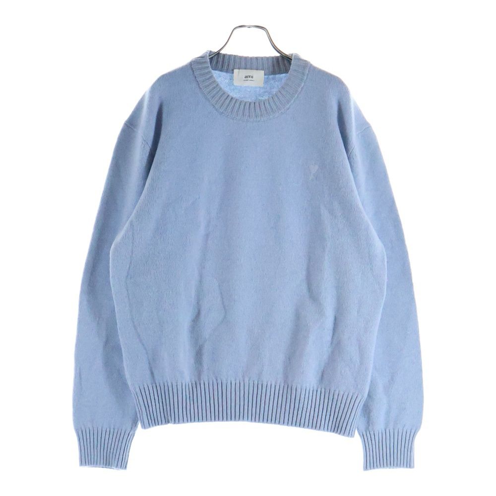 ami paris (アミパリス) ハートロゴ刺繍 クルーネック ウール プル