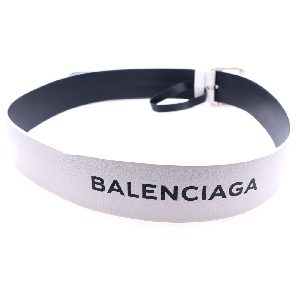 BALENCIAGA バレンシアガ ロゴ レザー ベルト ホワイト 505071 BALENCIAGA (バレンシアガ) ロゴ レザー ベルト ホワイト 505071-日本