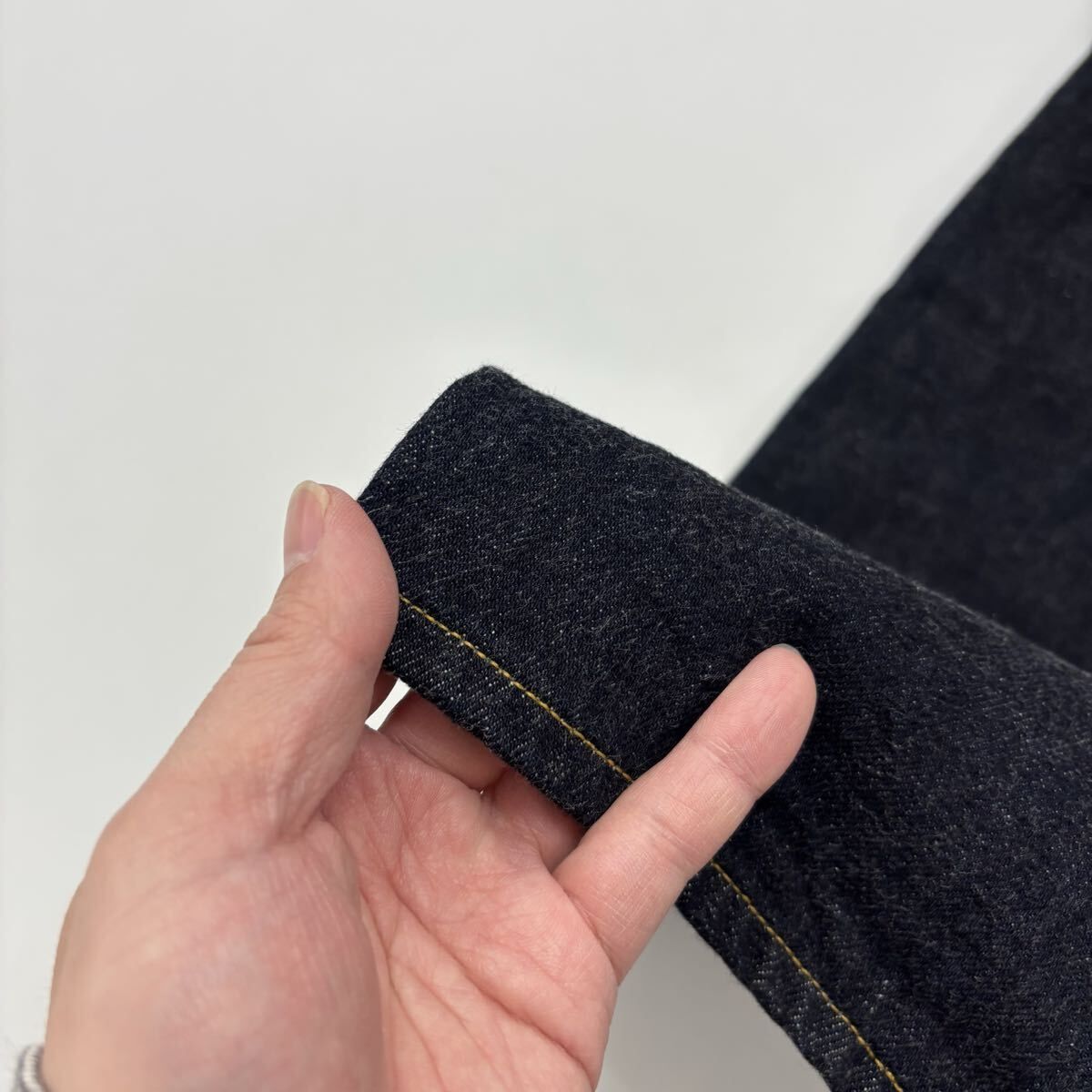 極美品 YAECA ヤエカ 10-14W ワイド テーパード デニム パンツ 濃紺