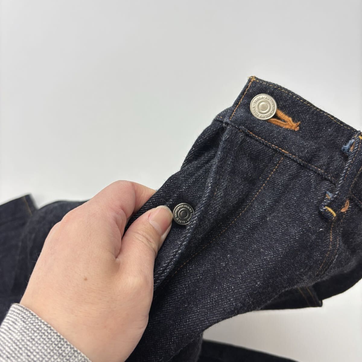 極美品 YAECA ヤエカ 10-14W ワイド テーパード デニム パンツ 濃紺